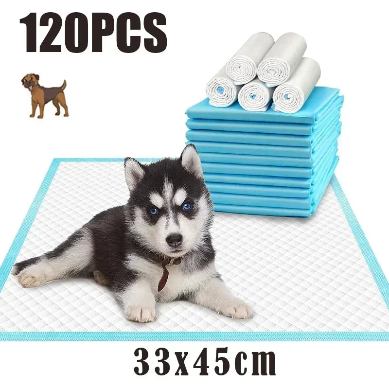120-Pack Ultra Absorbent 33x45cm Pet Diaper Pads for Dogs &Cats, Odor-Control Puppy Pee Mats, Disposable Litter Toilet Solutions